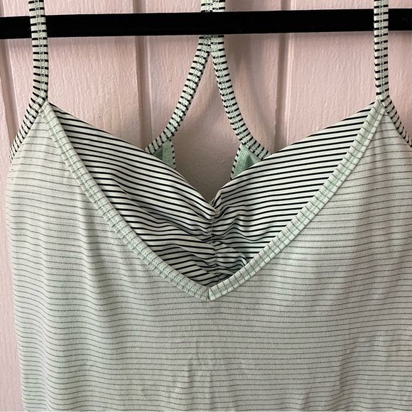 Lululemon Teal and Black Stripe Roll Out Tank - Picture 6 of 9